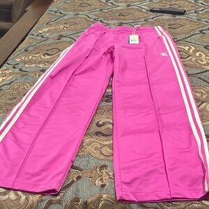 adidas Originals Hot Pink Track Pants with White Stripes